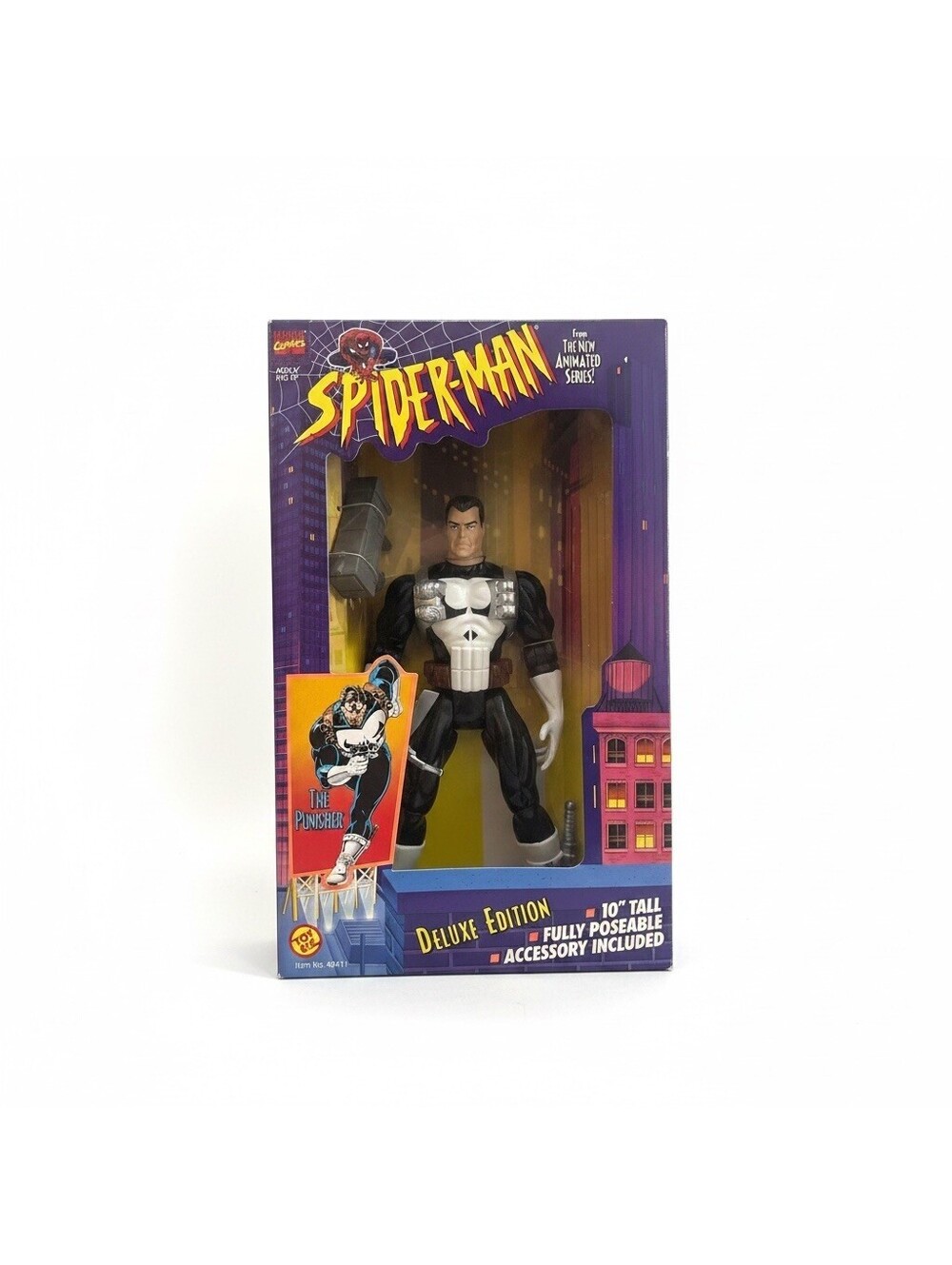 Toy Biz Spider-Man The Punisher Action Figure 10in Deluxe Edition Boxed Animated - Picture 2 of 6
